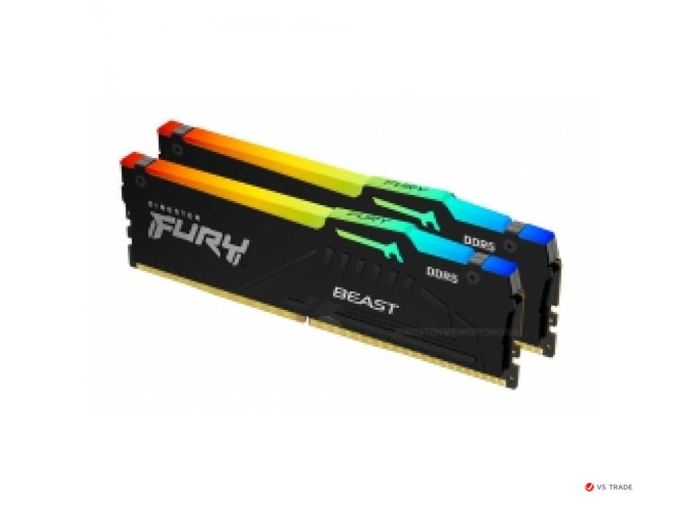 ОЗУ Kingston Fury Beast RGB 32Gb(16x2) 6000MHz DDR5 DIMM, CL40, 1.25v, KF560C40BBAK2-32