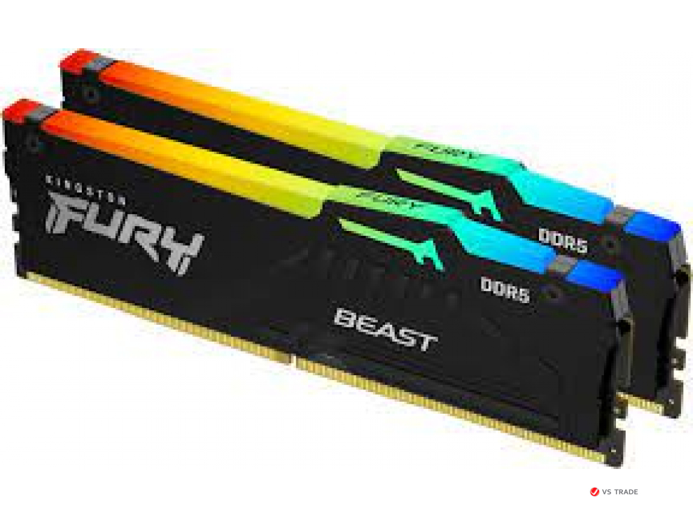 ОЗУ Kingston FURY Beast EXPO RGB 16Гб (8x2) DIMM DDR5, 5600MT/s, CL40 1.25В, KF556C36BBEAK2-16