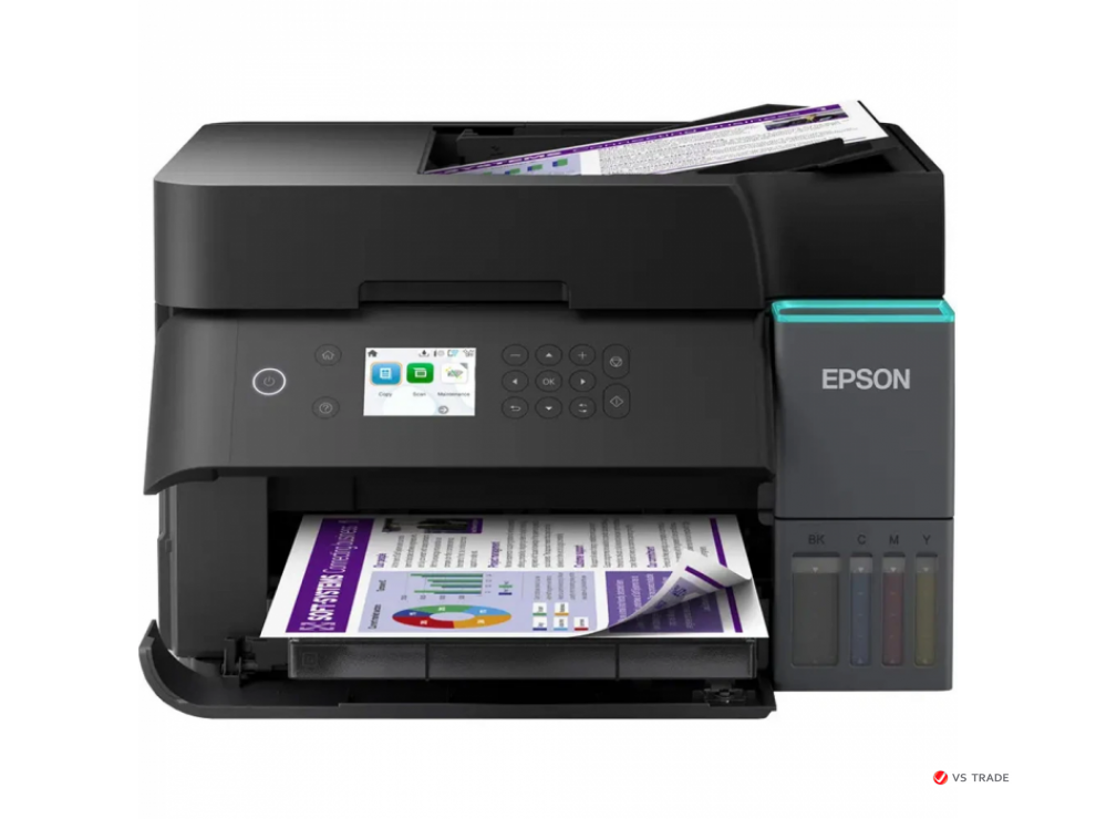 МФУ струйное цветное Epson L6370 C11CL43405, А4, до 35 стр/мин, Ethernet, Wi-Fi Direct, ADF, Duplex, СНПЧ