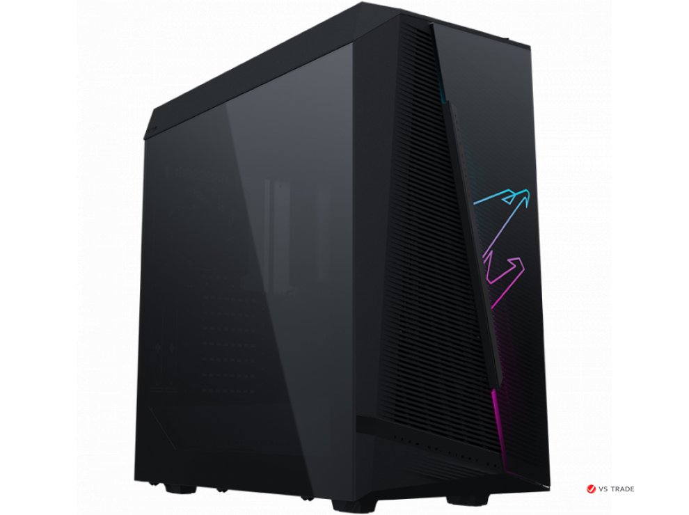 Игровой корпус для ПК Gigabyte AORUS C450 GLASS, RGB Fusion, MidTower, Mini ITX /Micro ATX /ATX,GPU up to 320mm,TG,Black