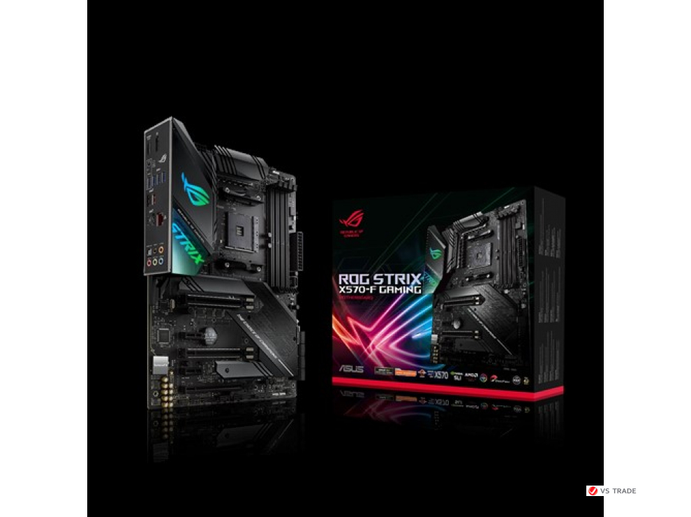 Сист. плата Asus ROG STRIX X570-F GAMING, X570, AM4, 4xDIMM DDR4, 3xPCI-E x16, 2xPCI-E x1, 8xSATA, 2xM.2, ATX, BOX