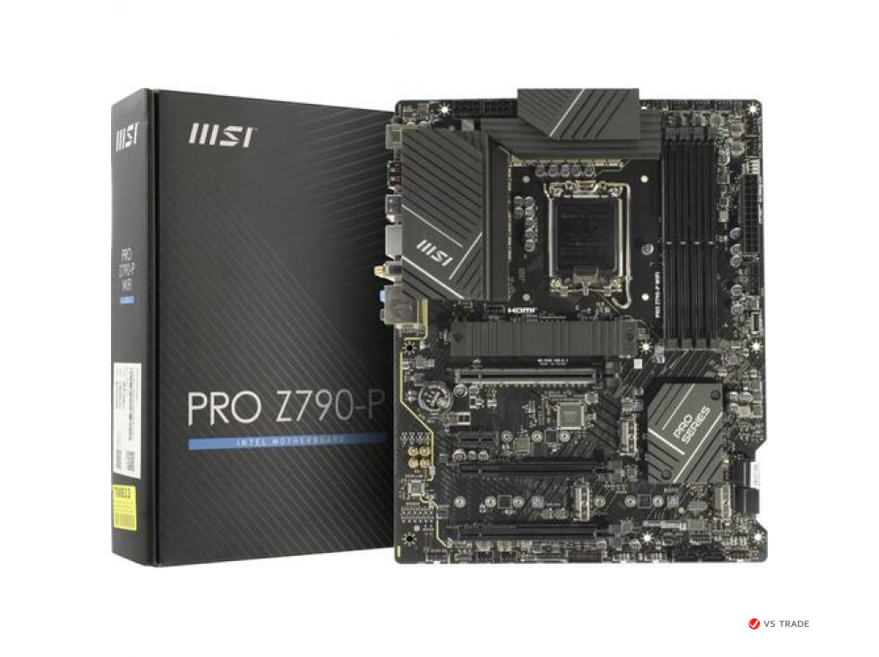 Сист. плата MSI PRO Z790-P WIFI, Z790, 1700, 4xDDR5, 3xPCI-Ex16, PCI-Ex1, 4xM.2, 6xSATA, DP, HDMI, Type-C, WIFI6E, BOX