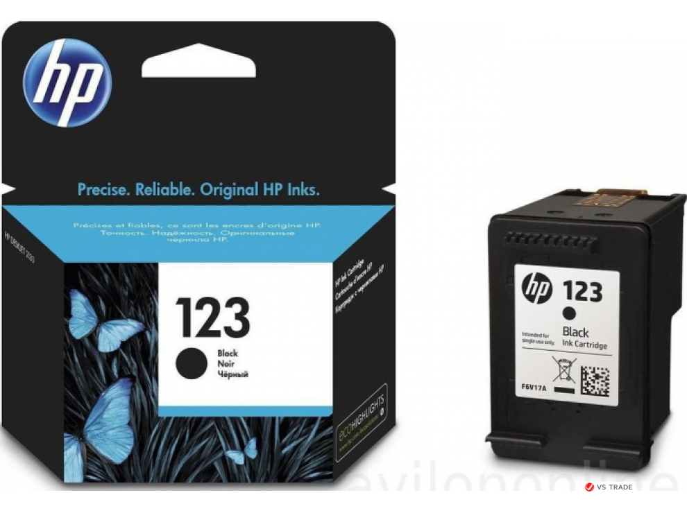 Картридж струйный HP 123, F6V17AE, черный, совместимые модели DeskJet 2130