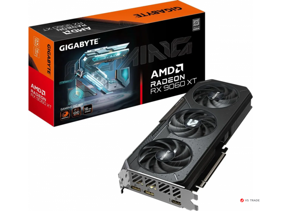 Видеокарта Gigabyte GV-R9060XTGAMING OC-16GD, 16Gb GDDR6, 128bit, HDMI, DP, BOX