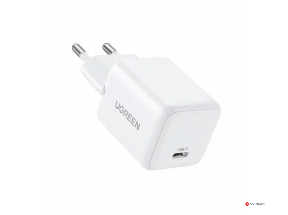 Зарядное устройство Ugreen X512 на 1xUSB C, 20W, QC4.0/PD3.0, Gan X, белый, 55554