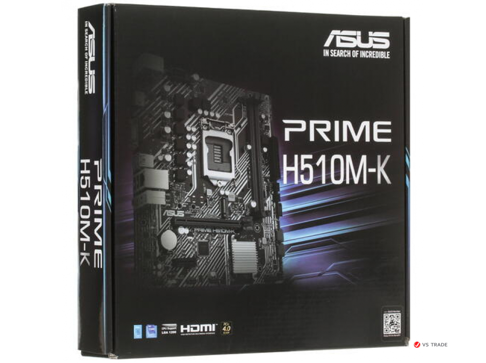 Сис. плата Asus PRIME H510M-K, H510, S1200, 2xDIMM DDR4, 1xPCI-E x16, PCI-E x1, M.2, 4xSATA, HDMI, mATX