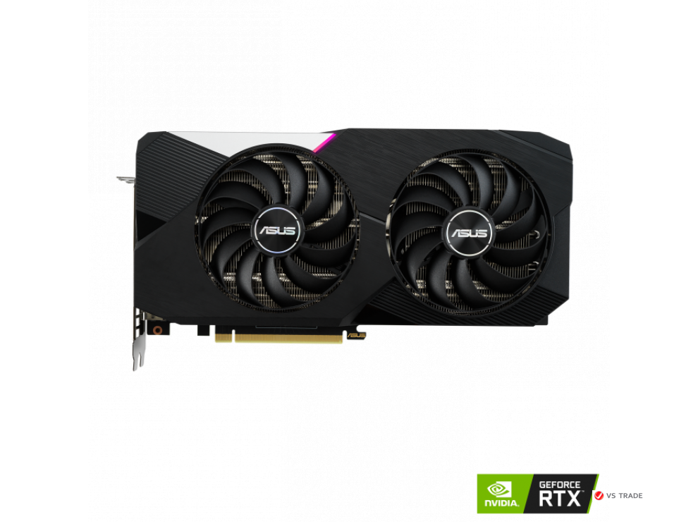 Видеокарта ASUS DUAL-RTX3060TI-O8G-V2, 8Gb/256bit GDDR6, 2xHDMI 2.1, 3xDP 1.4a, HDCP, BOX