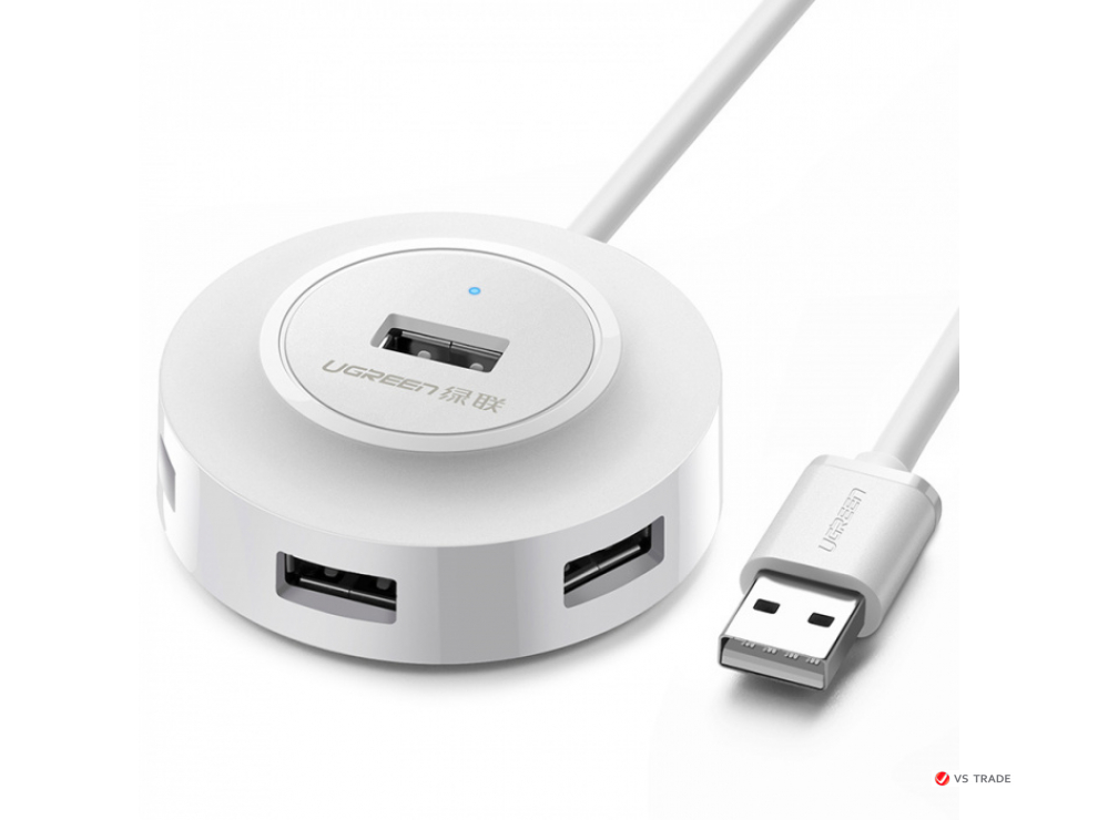 HUB UGREEN CR106 USB 2.0 Hub 4 Ports 1m (White)