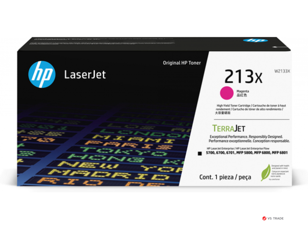 Лазерный картридж HP W2133X HP пурпурный 213X для HP LJ Ent SFP 5700, 6700, MFP 5800, 6800 (6000 стр)
