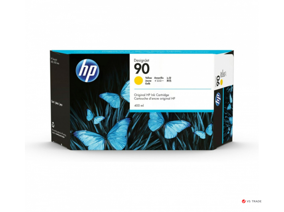 Картридж струйный HP C5065A №90 Жёлтый 400 мл. для Designjet 4000/4500 (PS)