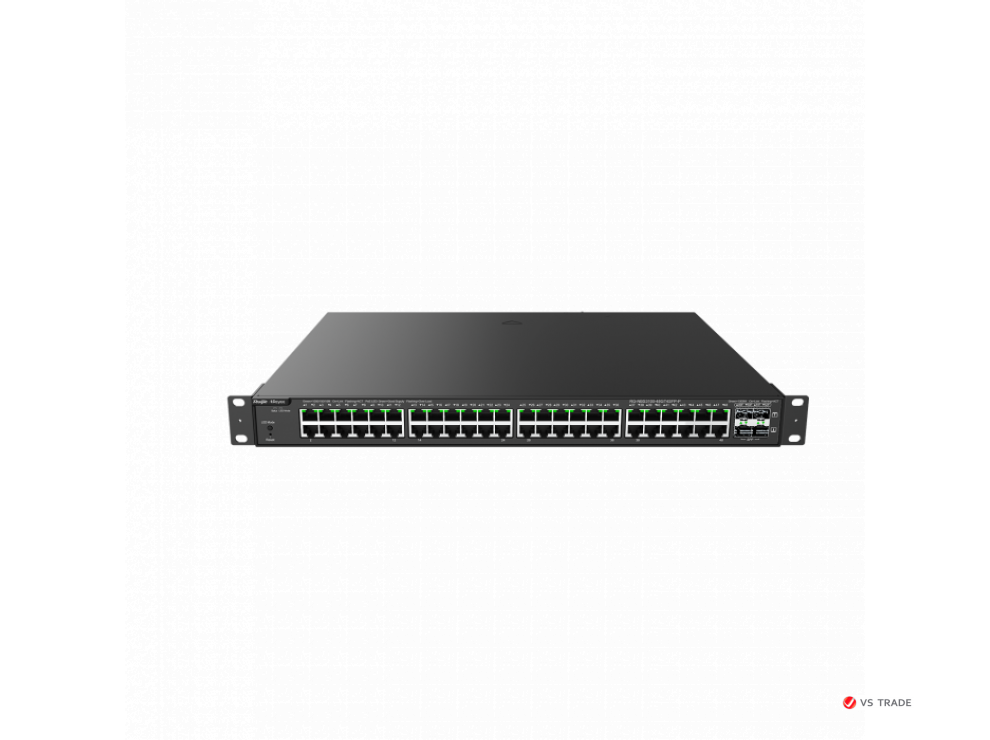 Коммутатор Reyee RG-NBS3100-48GT4SFP-P L2 PoE+(48x10/100/1000Base-T PoE+, 4xSFP, 370W PoE power budget, 19" Rack Case)