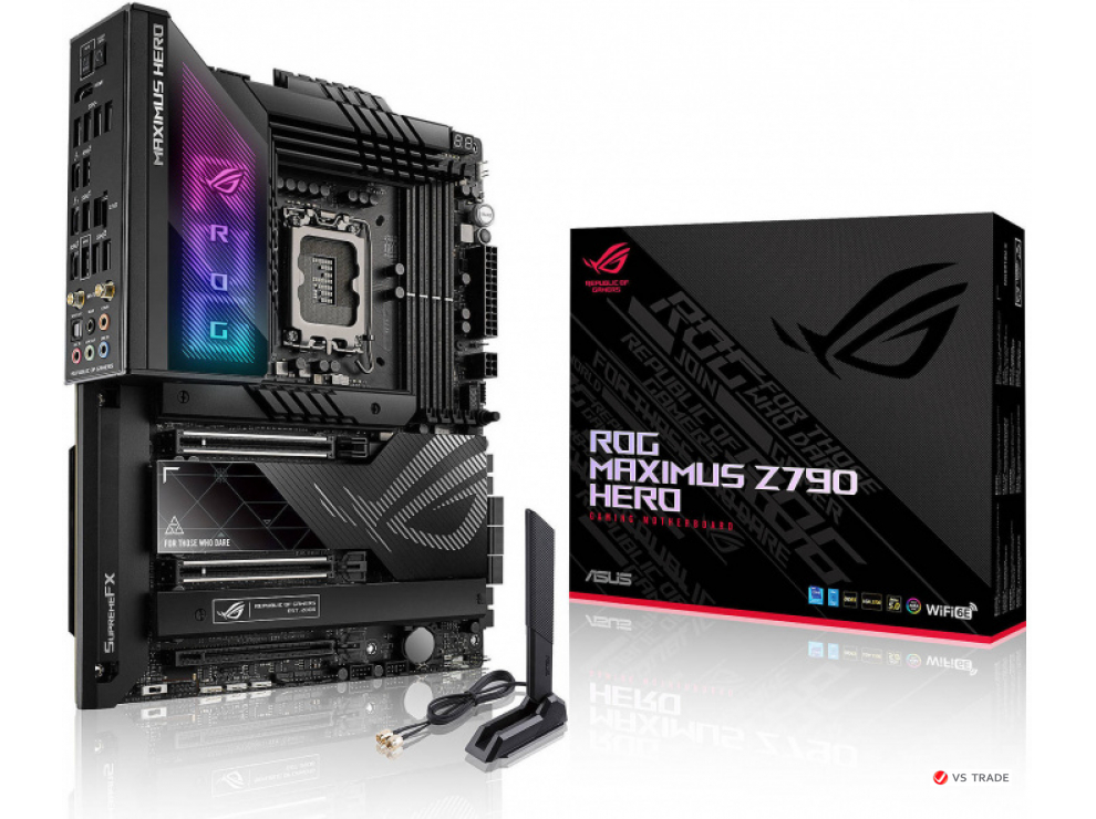 Сист. плата ASUS ROG MAXIMUS Z790 DARK HERO, Z790,1700,4xDDR5,2xPCI-Ex16,PCI-Ex4,5xM.2,4xSATA,2xTHBolt,HDMI,WIFI7, BOX