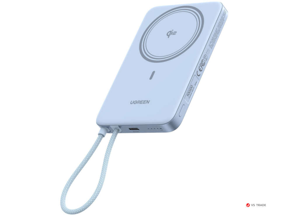 Magnetic Wireless Power Bank Ugreen 1C PB570 10000mAh 30W+15W 65839B blue
