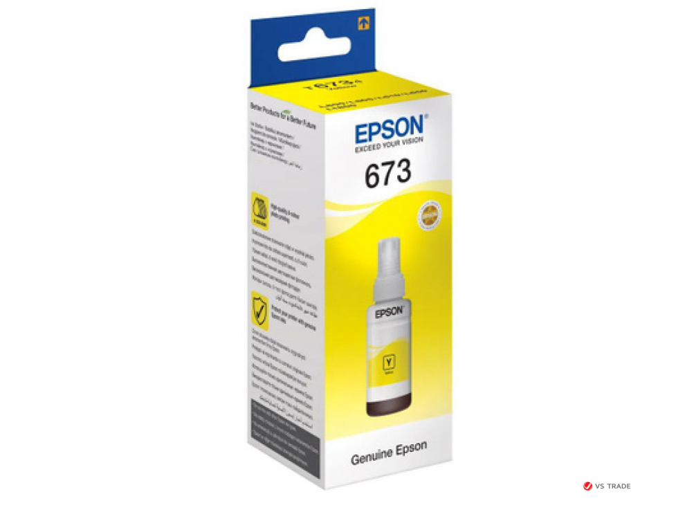 Контейнер с чернилами Epson C13T67344A L800 Yellow ink bottle 70ml/ЖЕЛТАЯ НАКЛЕЙКА