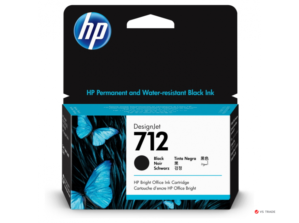 Струйный картридж HP DesignJet 712, 38 мл, черный, 3ED70A