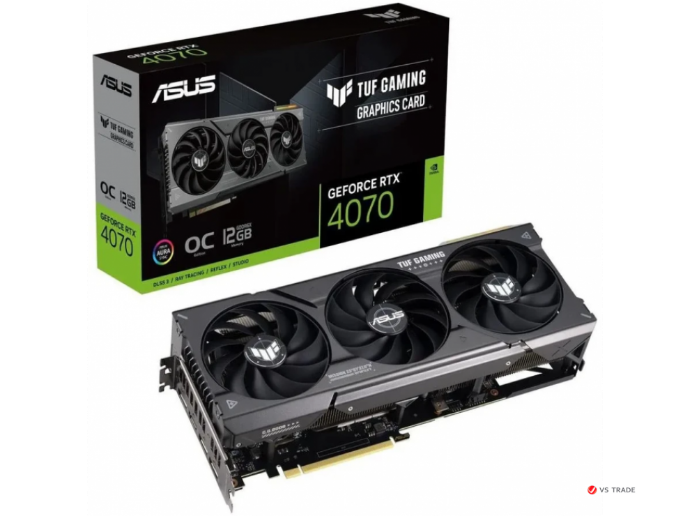 Видеокарта ASUS TUF-RTX5070-O12G-GAMING, 12Gb GDDR7, 192-bit, Cuda Core 6144, HDMI, DP, BOX