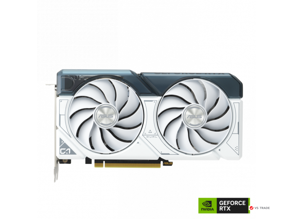 Видеокарта ASUS Dual GeForce RTX 4060 Ti OC, 8 ГБ GDDR6/128-бит, 4352 ядра CUDA, PCI E 4.0, HDMI, DisplayPort, BOX WHITE