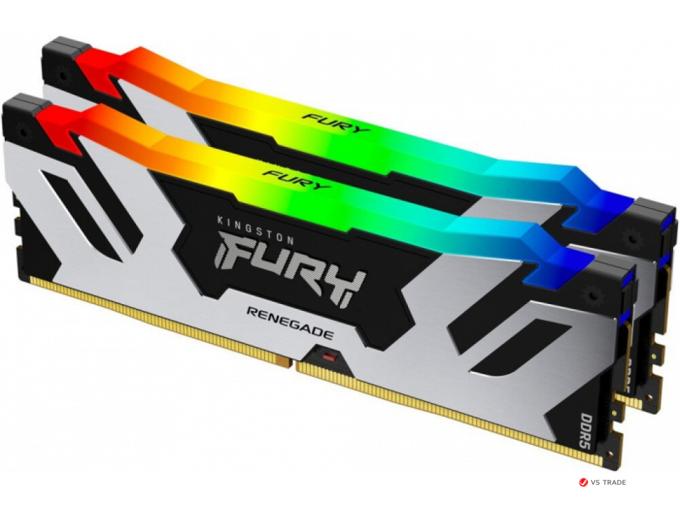 ОЗУ Kingston Fury Renegade Silver RGB, 48Gb (2x24Gb), DIMM DDR5, 6400Mt/s, CL32, KF564C32RSAK2-48