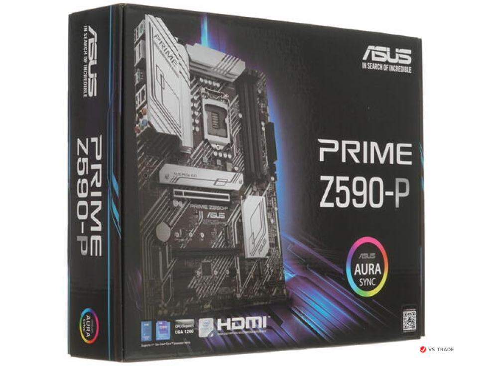 Сист. плата ASUS PRIME Z590-P ASUS, Z590, 1200, 4xDIMM DDR4, 2xPCI-E x16, PCI-E x1, M.2, 4xSATA, DP, HDMI, BOX