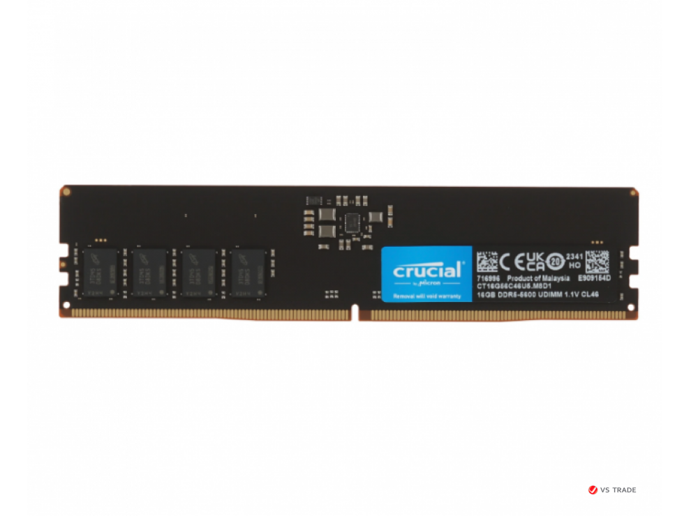 Модуль оперативной памяти Crucial PRO DIMM DDR5, 16Gb, 5600Mts, CL46, 1.1v, with Heatsink, CP16G56C46U5