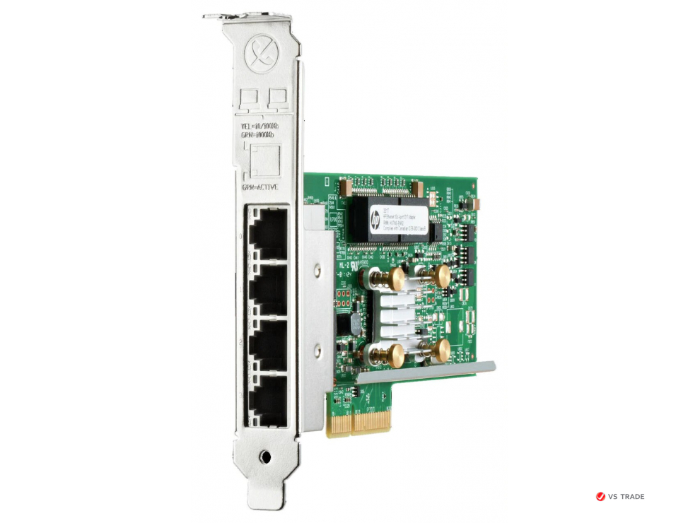 Адаптер сетевой 647594-B21 HPE 331T 4-Port Gigabit Server Adapter, x4 PCIe 2.0, 4xRJ45 (Broadcom BCM5719)