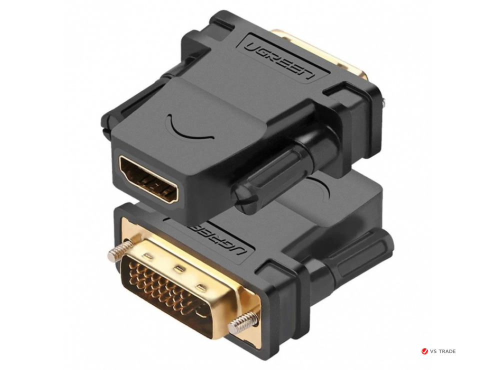 Адаптер Ugreen 20124 DVI 24+1 Male to HDMI Female Adapter Black