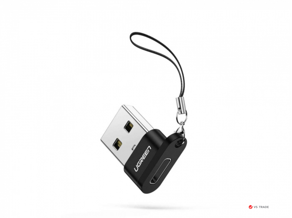 Кабель UGREEN US280 USB A(М)/USB-C (F) Adapter (Black) 50568