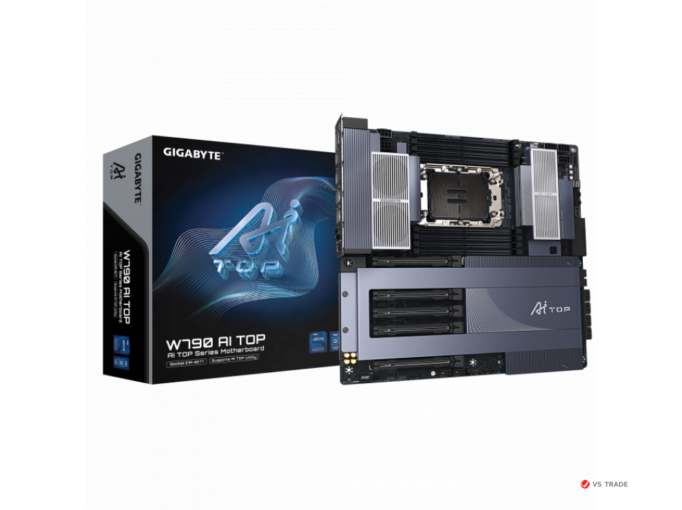Сист.плата Gigabyte W790 AI TOP 1.0 2B, W790, LGA4677, 8xDDR5, 5 x PCI Express x16, 4 x M.2, 8 x SATA, Wi-Fi 7 BE200NGW