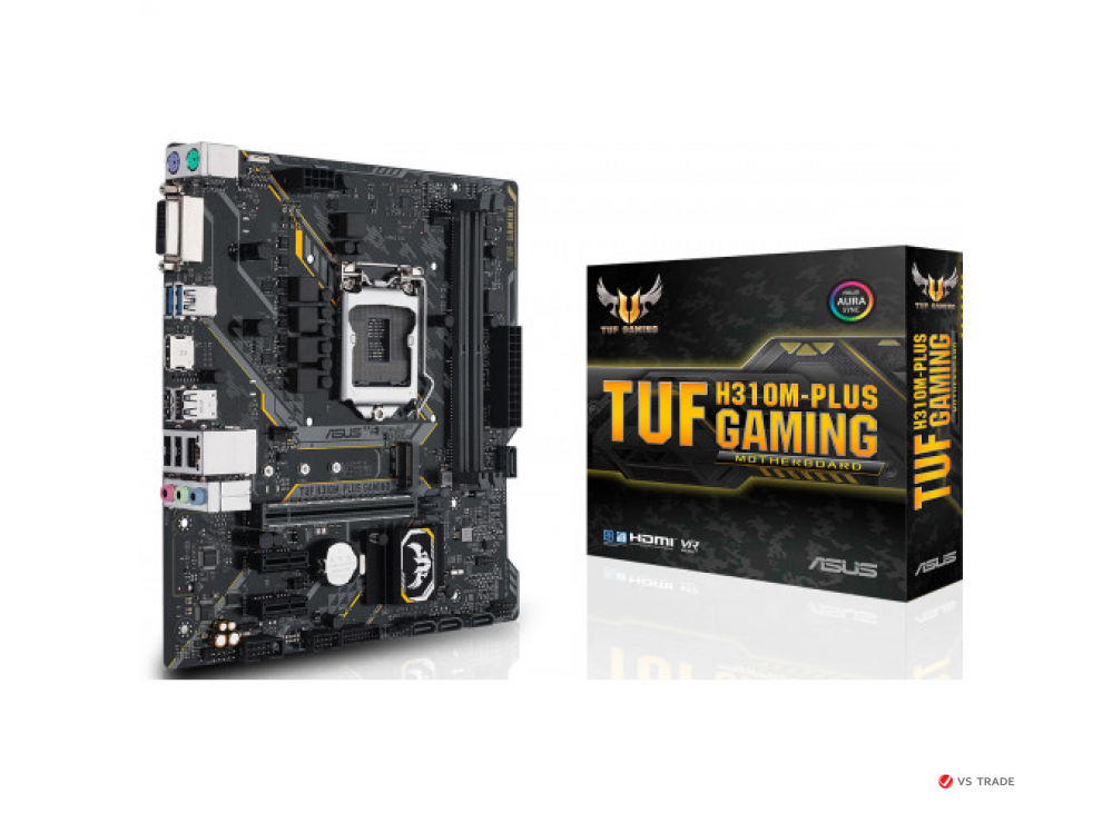 Сист. плата ASUS TUF H310M-PLUS GAMING R2.0, H310, 1151, 2xDIMM DDR4, PCI-E x16, 2xPCIx1, 4xSATA, DVI D, HDMI, mATX