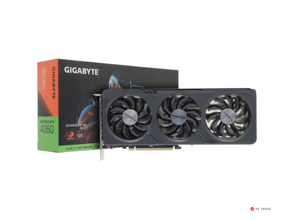 Видеокарта Gigabyte GeForce RTX 4060 GAMING OC 8G, GDDR6, 128Bit Interface, 3072 Cuda Cores, HDMI, DP, BOX