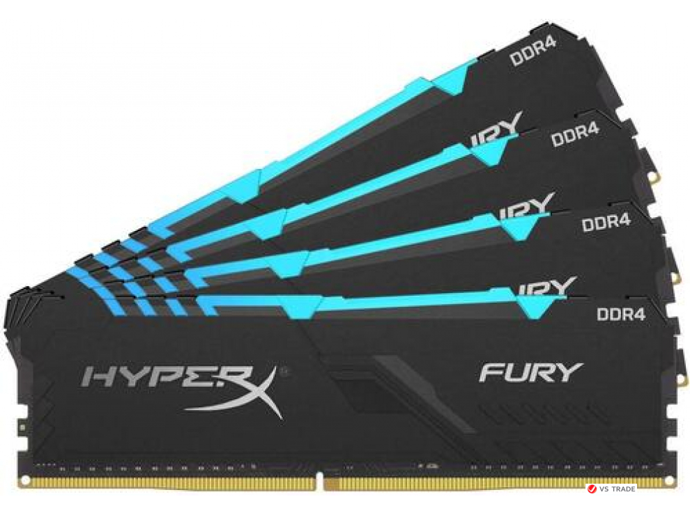 ОЗУ Kingston Hyper X Fury RGB 128Gb (32x4)/3600 CL18, 1.35V, HX436C18FB3AK4/128