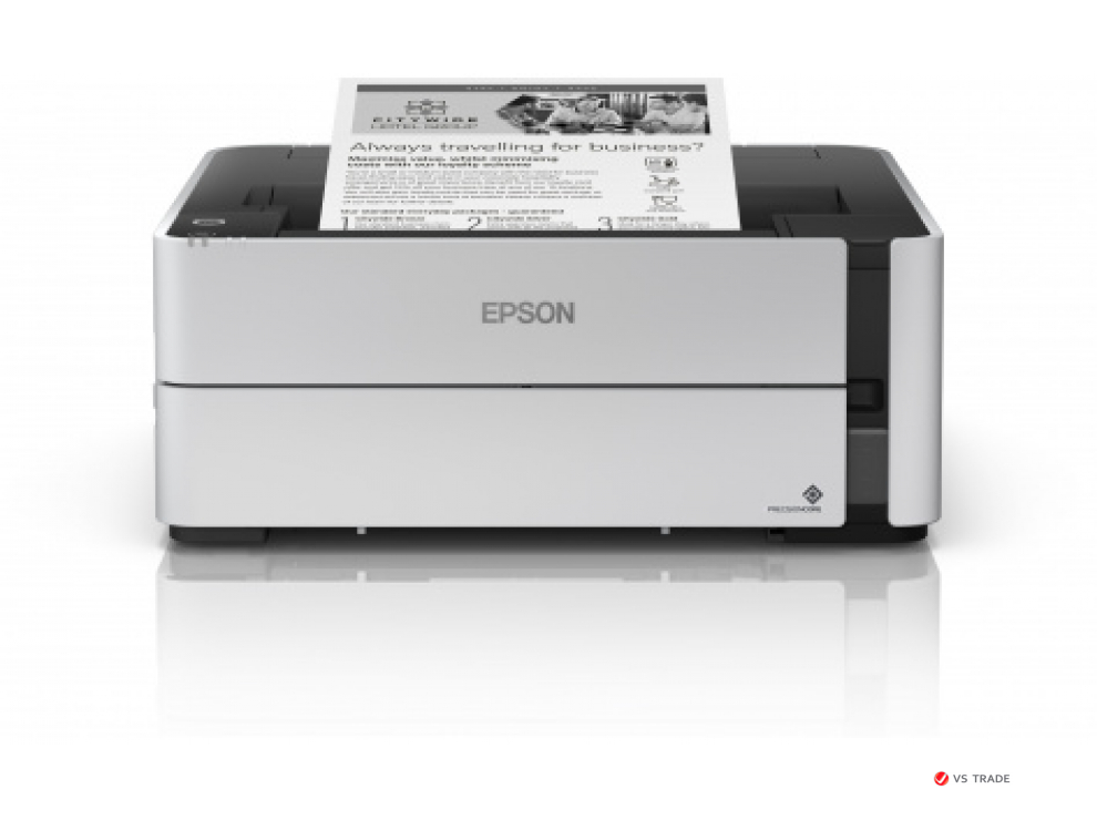 Принтер струйный монохромный Epson M1140 C11CG26405, А4, до 39 стр/мин, СНПЧ, duplex, USB, пигментные чернила