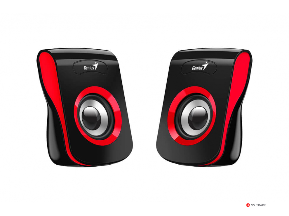 Колонки Genius SP-Q180 Red, 6W (3W x 2), USB питание, 20Hz-20KHz, 1,2 м, 3.5мм 31730026401