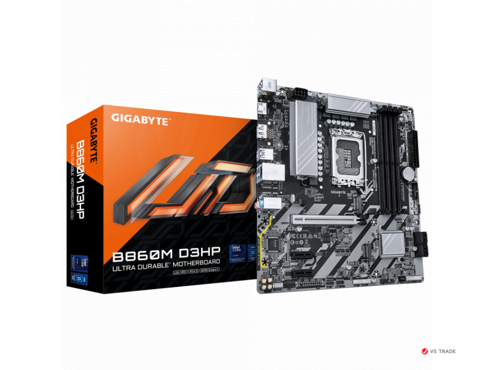 Сист.плата Gigabyte B860M D3HP 1.0, B860, LGA1851, 4xDDR5, PCI-E x16, PCI-E x1, M2, SATA, DP, HDMI, BOX