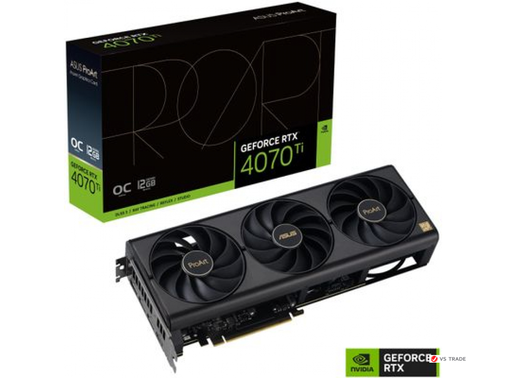 Видеокарта ProArt GeForce RTX™ 4070 Ti OC edition 12GB GDDR6X, Interface 192bit, 7680 CUDA Core, BOX