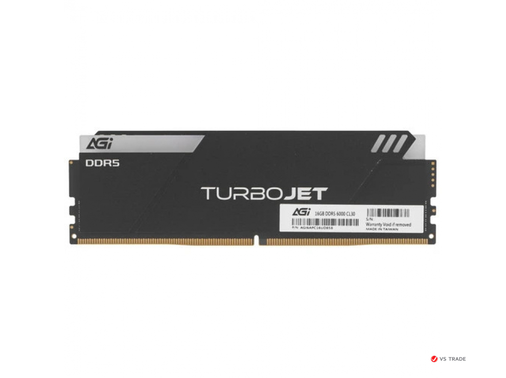 Модуль памяти AGI Turbojet RGB DIMM DDR5, 16Gb 6000MHz, CL30, AGI6APC16UD858-SR, Retail