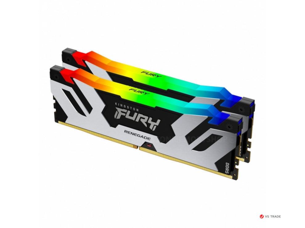 ОЗУ Kingston Renegade Silver RGB 32Gb (16x2) 6000MHz DDR5 DIMM, CL32, 1.25v,  KF560C32RSAK2-32