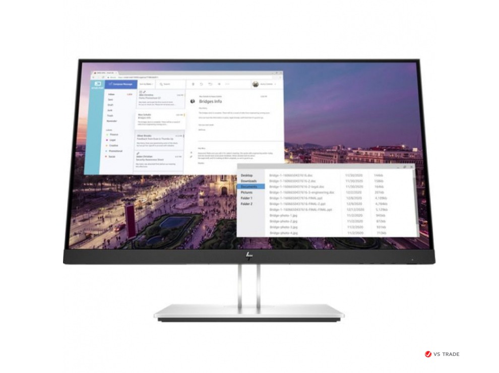 Монитор HP 9VF96AA E23 G4 FHD 23" IPS,1920х1080 (16:9),250cd/m2,H178°/V178°,1000:1,5ms,HDMI,DP,VGA