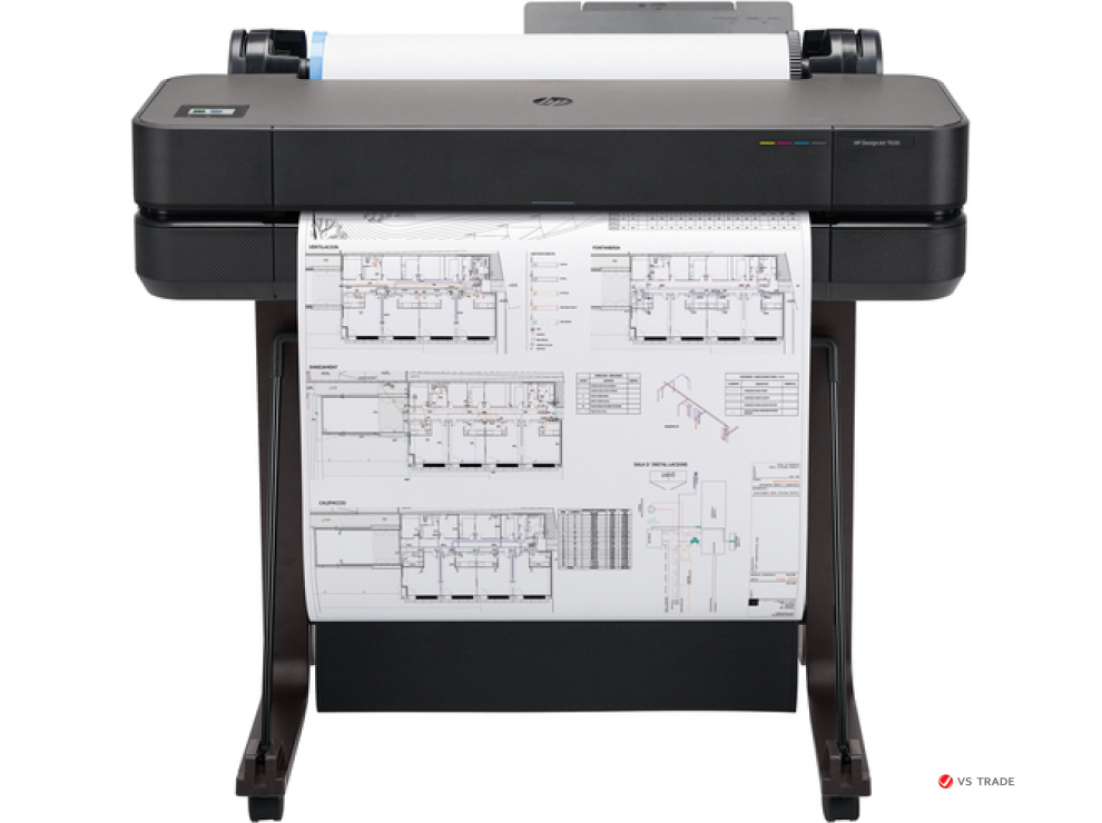 Плоттер HP DJ T630 24-in 5HB09A, 610mm, A1, 30сек/стр A1; 76л A1/час, WIFI,USB 2.0, remote print, auto switch sheet/roll