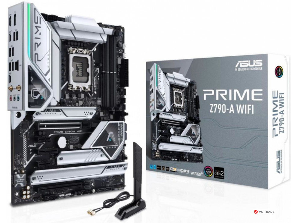 Сист. плата ASUS PRIME Z790-A WIFI, Z790,1700,4xDIMM DDR5,2xPCI-E x16 ,2xPCIe x1,PCIe x4,4xM.2,4xSATA,HDMI,DP,WIFI6E,BOX