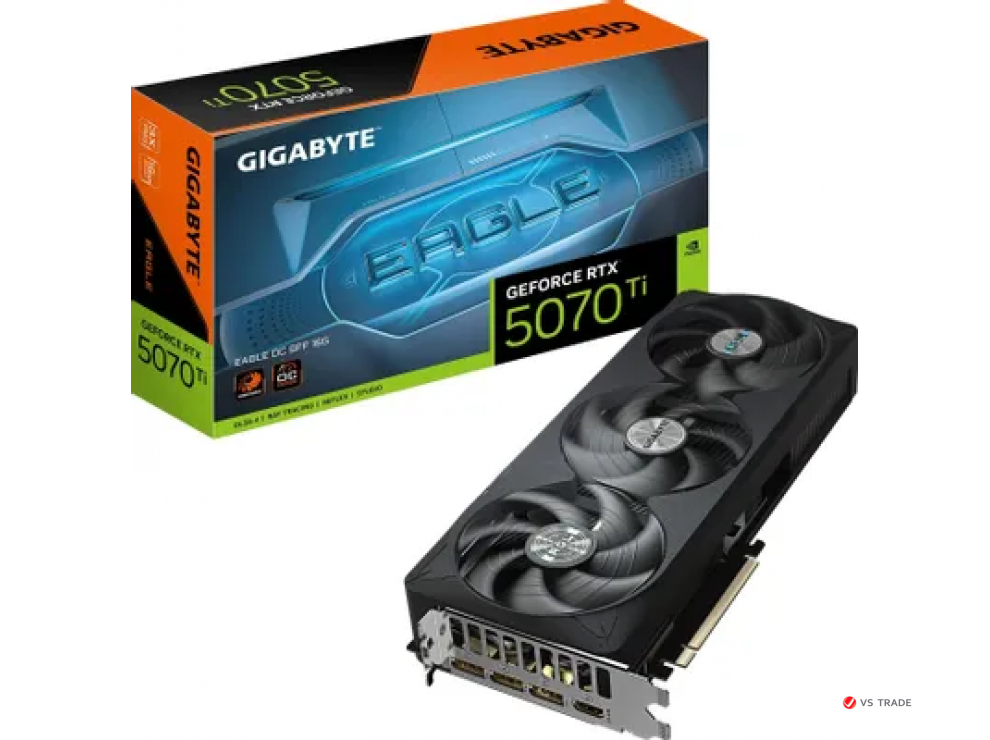 Видеокарта Gigabyte GV-N507TEAGLE OC-16GD, GeForce RTX 5070Ti Eagle OC, 16Gb GDDR7, 256Bit, DP, HDMI, BOX