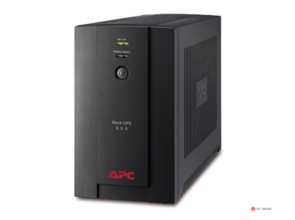 ИБП APC Back-UPS 950ВА,230В, 4 евророзетки, вых.мощ-ть 480Ватт/950ВА, диапазон вх.напр-я 150-280В, время перезарядки 8ч