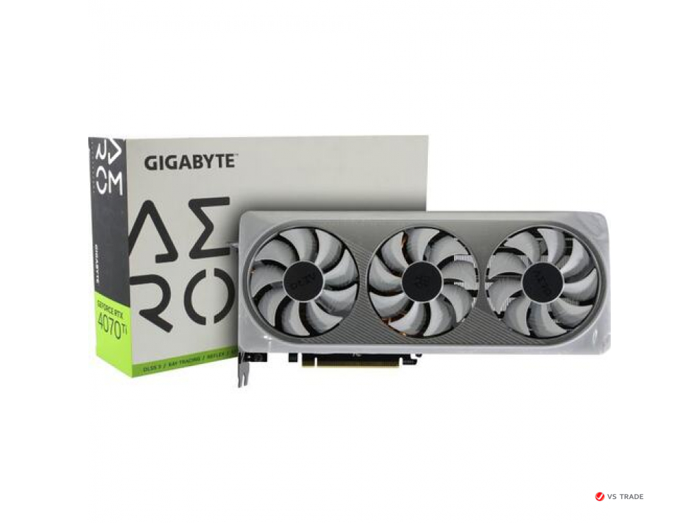 Видеокарта Gigabyte GV-N407SAERO OC-12GD, 12Gb GDDR6X, 192Bit Interface, 7168 Cuda Cores, HDMI, DP, BOX