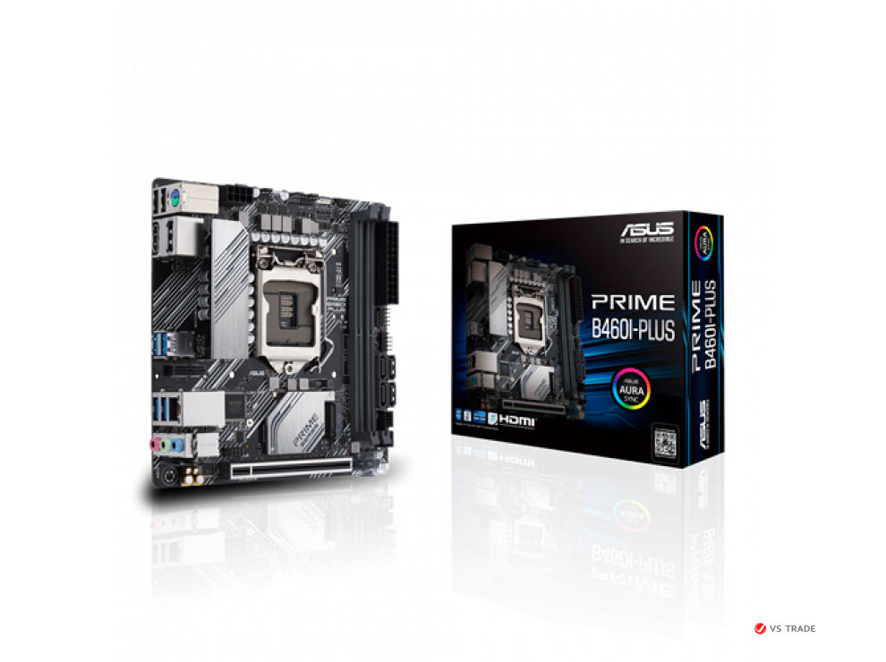 Сист. плата ASUS PRIME B460I-PLUS, B460, 1200, 2xDIMM DDR4, PCI-E x16, M.2, 4xSATA, DP, HDMI, ITX, BOX