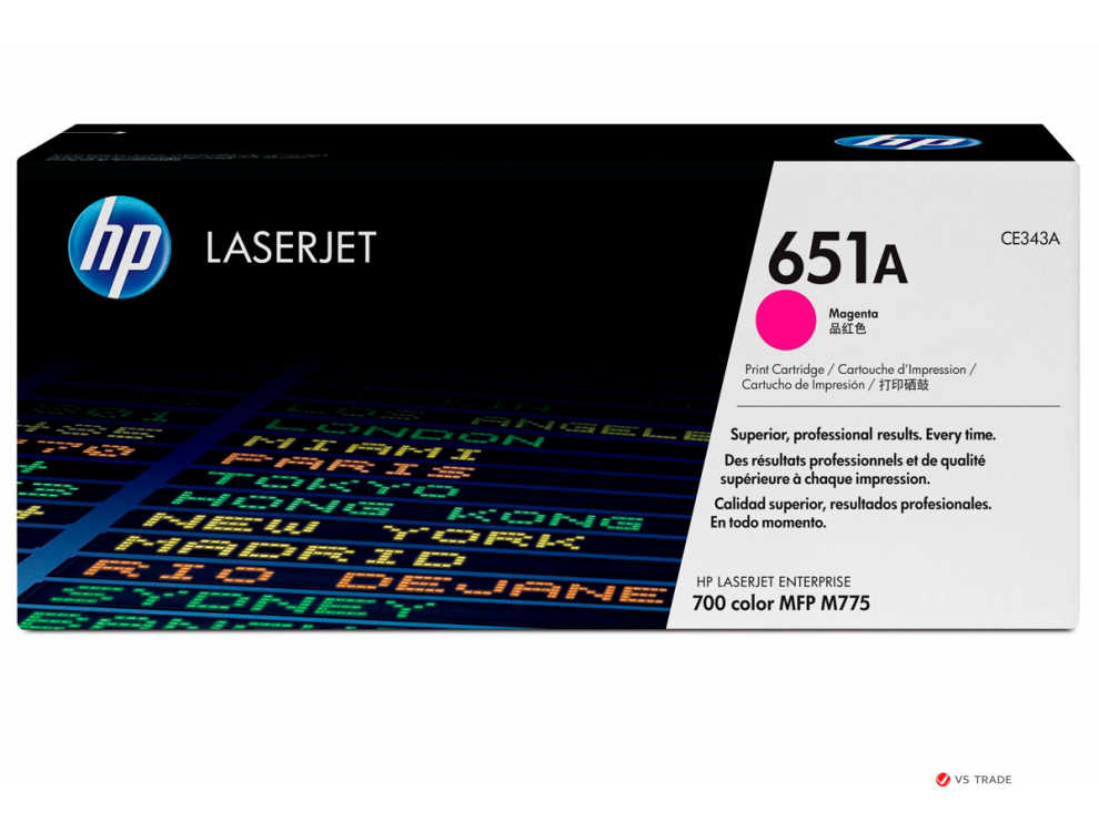 Пурпурный картридж с тонером HP 651A, 16 000 страниц для Color LaserJet, CE343A