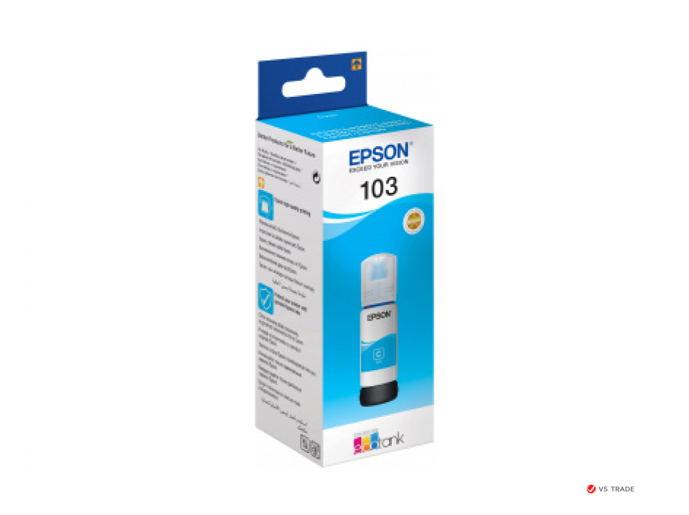 Контейнер с голубыми чернилами Epson C13T00S24A 103 EcoTank Cyan ink bottle