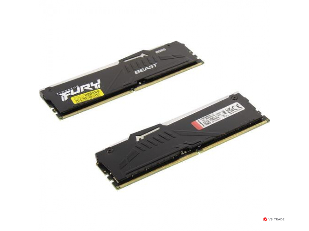 ОЗУ Kingston Fury Beast RGB,  DIMM DDR5, 32 Gb (16GB x2), 6000 МГц, CL36, 1.35 В, KF560C36BBEAK2-32