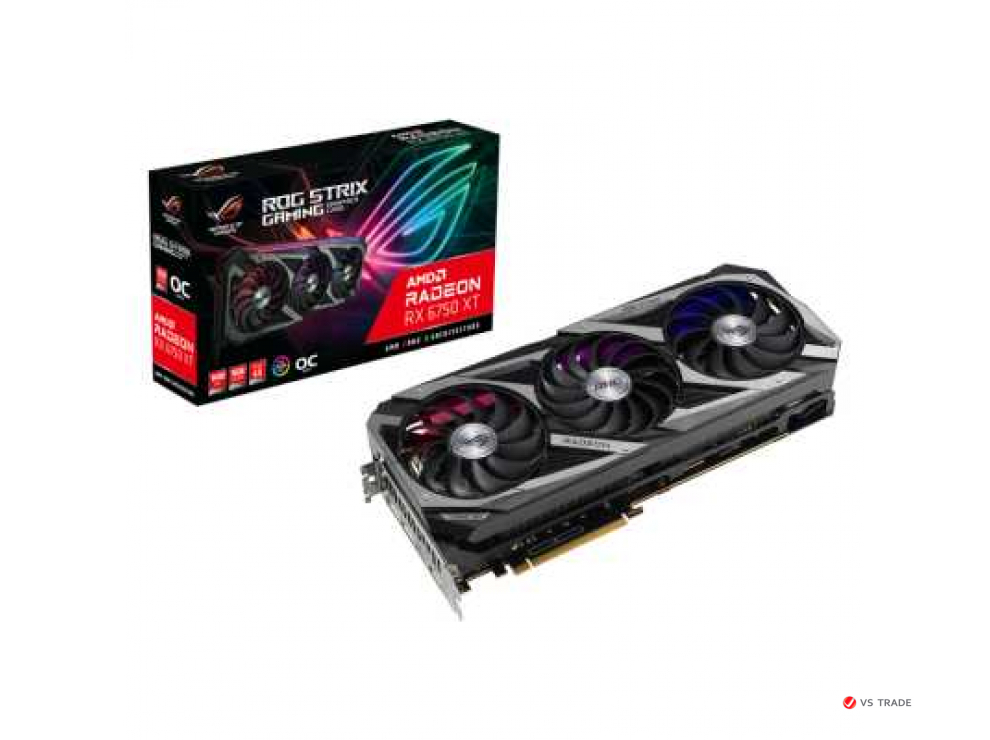 Видеокарта ASUS ROG-STRIX-RX6750XT-O12G-GAMING, 12Gb/192bit GDDR6, 1xHDMI 2.1, 3xDP 1.4a, HDCP, BOX