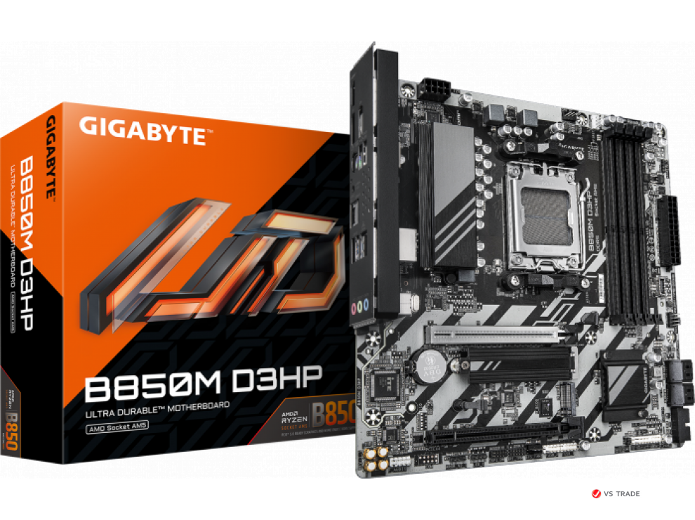 Сист.плата Gigabyte B850M D3HP, B850, AM5, 4xDDR5, 2xPCI-E x16, M2, HDMI, 2xDP, BOX