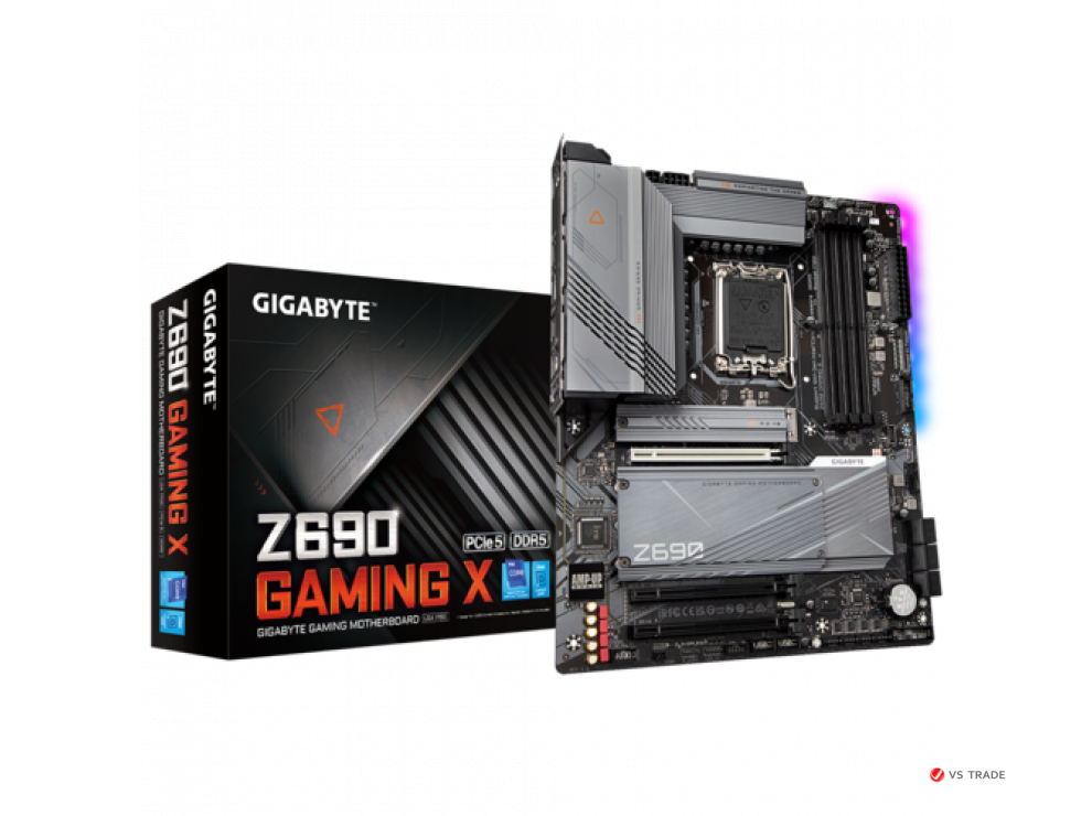 Сист. плата Gigabyte Z690 Gaming X, Z690, 1700, 4xDIMM DDR5, 3xPCI-E x16, 4xM.2, 6xSATA, 2.5 GbE LAN, HDMI, DP, BOX